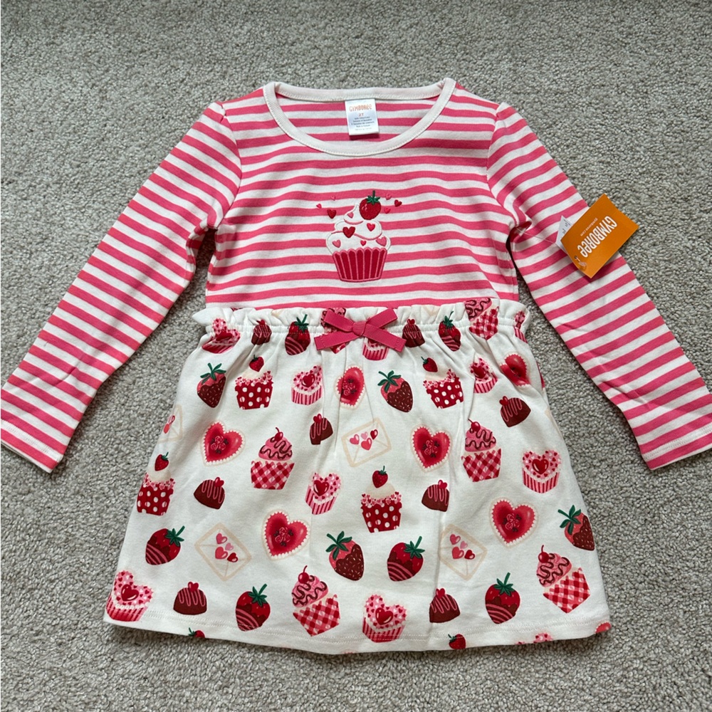 NWT Gymboree Valentine treats long sleeved toddler girls dress